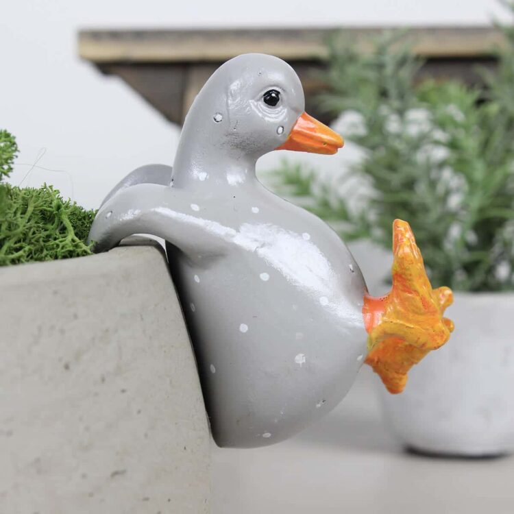 Duck Plant Pot Hugger - Grey