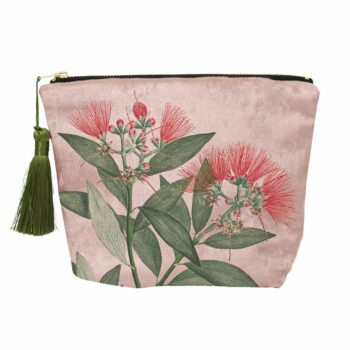 Velvet Cosmetic Bag - Vintage Botanical Pohutukawa