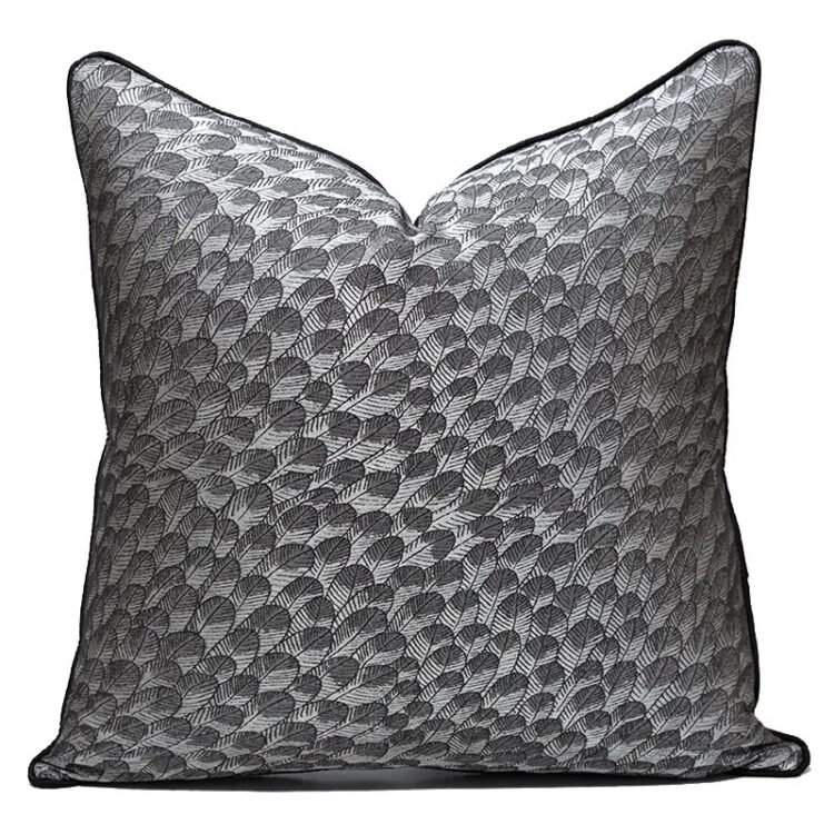 Jacquard Bliss Cushion 45x45cm - Feathered Flourish