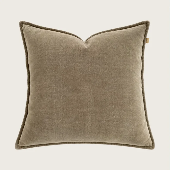 Sage Cotton Velvet Cushion 50x50cm with Feather Inner