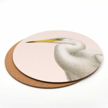 NZ Native Bird Placemats Pack of 2 - Hushed Pink Heron