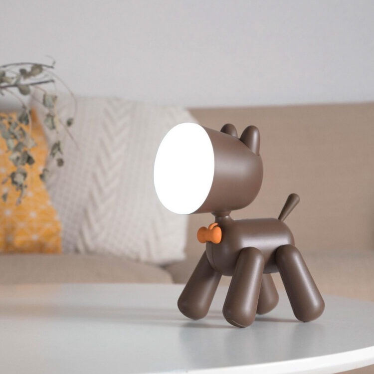 Cute Puppy Lamp Night Light - Brown