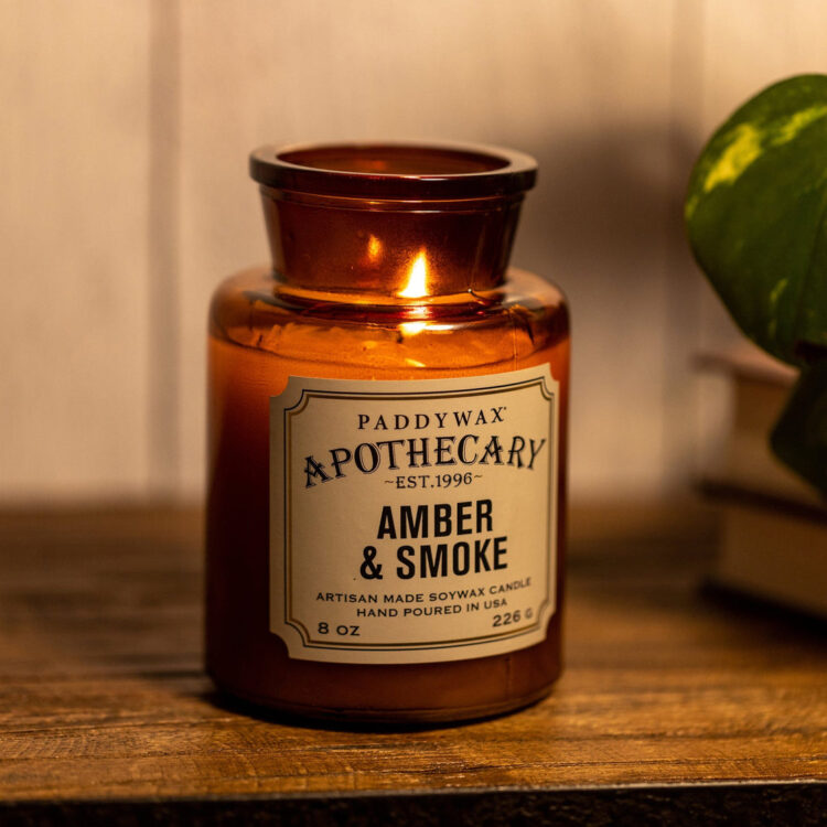 Apothecary Glass Candle - Amber & Smoke
