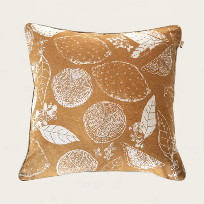 Lemon Marmalade Recycled Cotton Cushion 45x45cm – Golden Yellow