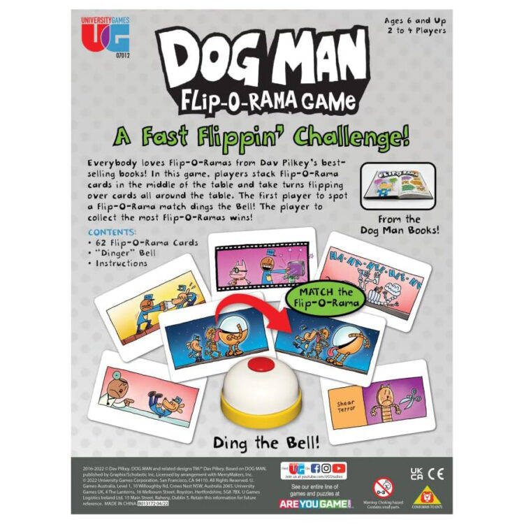 Dog Man Flip-o-Rama Card Matching Game