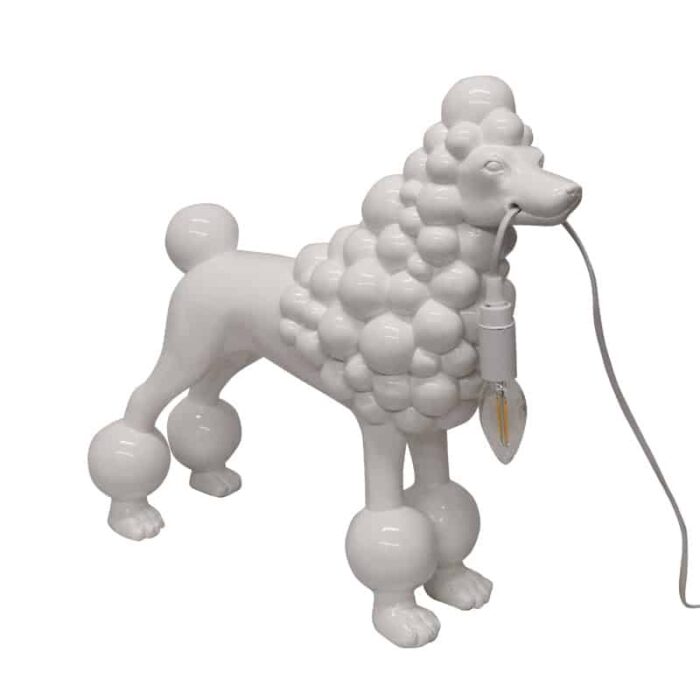 Poodle Lamp - Gloss White