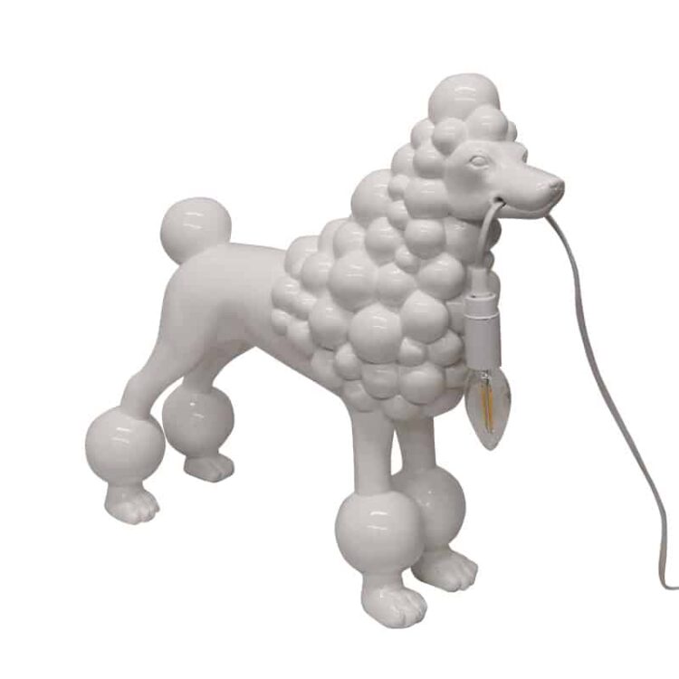 Poodle Lamp - Gloss White