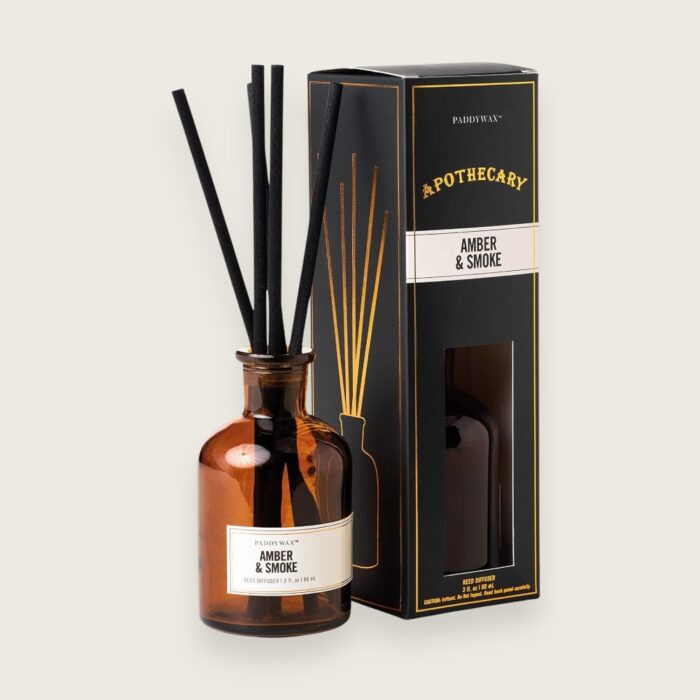 Apothecary Amber Glass Reed Diffuser – Amber & Smoke