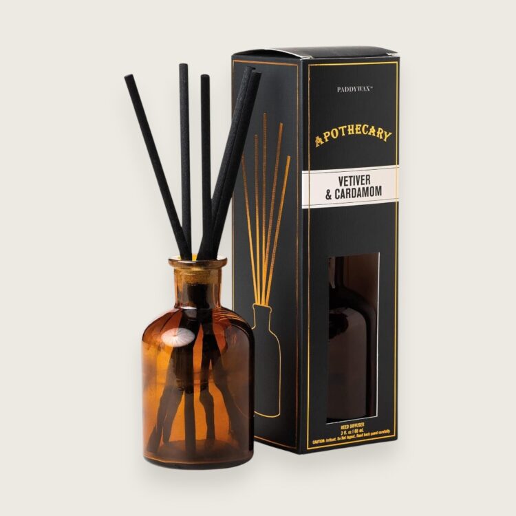 Apothecary Amber Glass Reed Diffuser – Vetiver & Cardamom