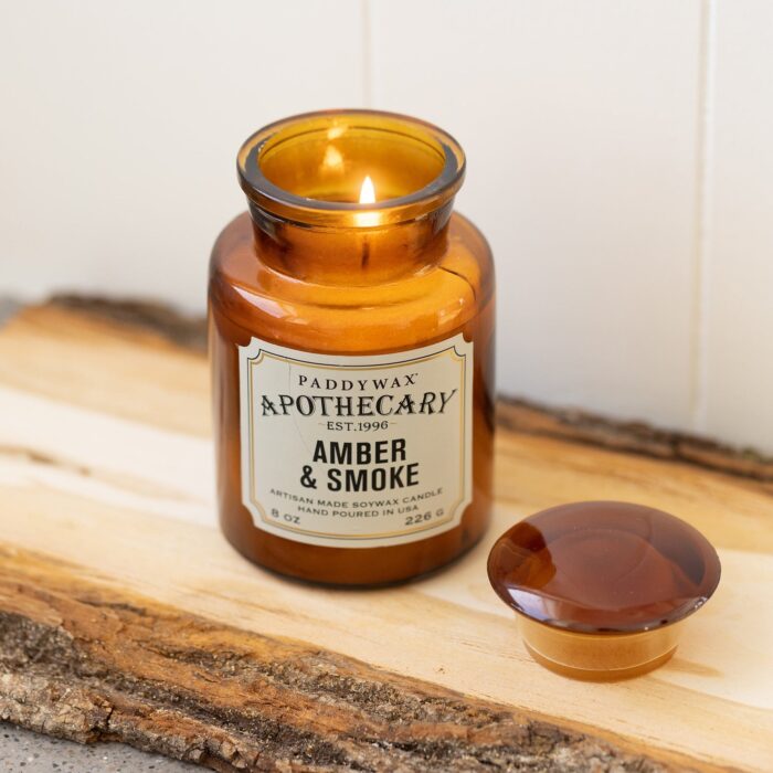Apothecary Glass Candle - Amber & Smoke