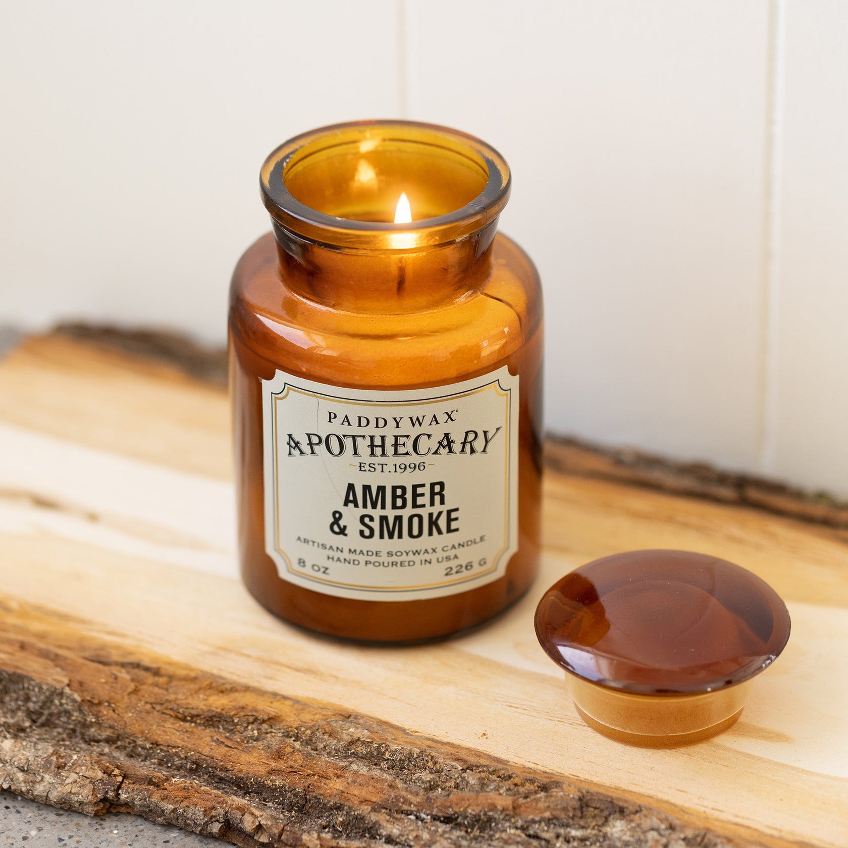 Apothecary Glass Candle - Amber & Smoke