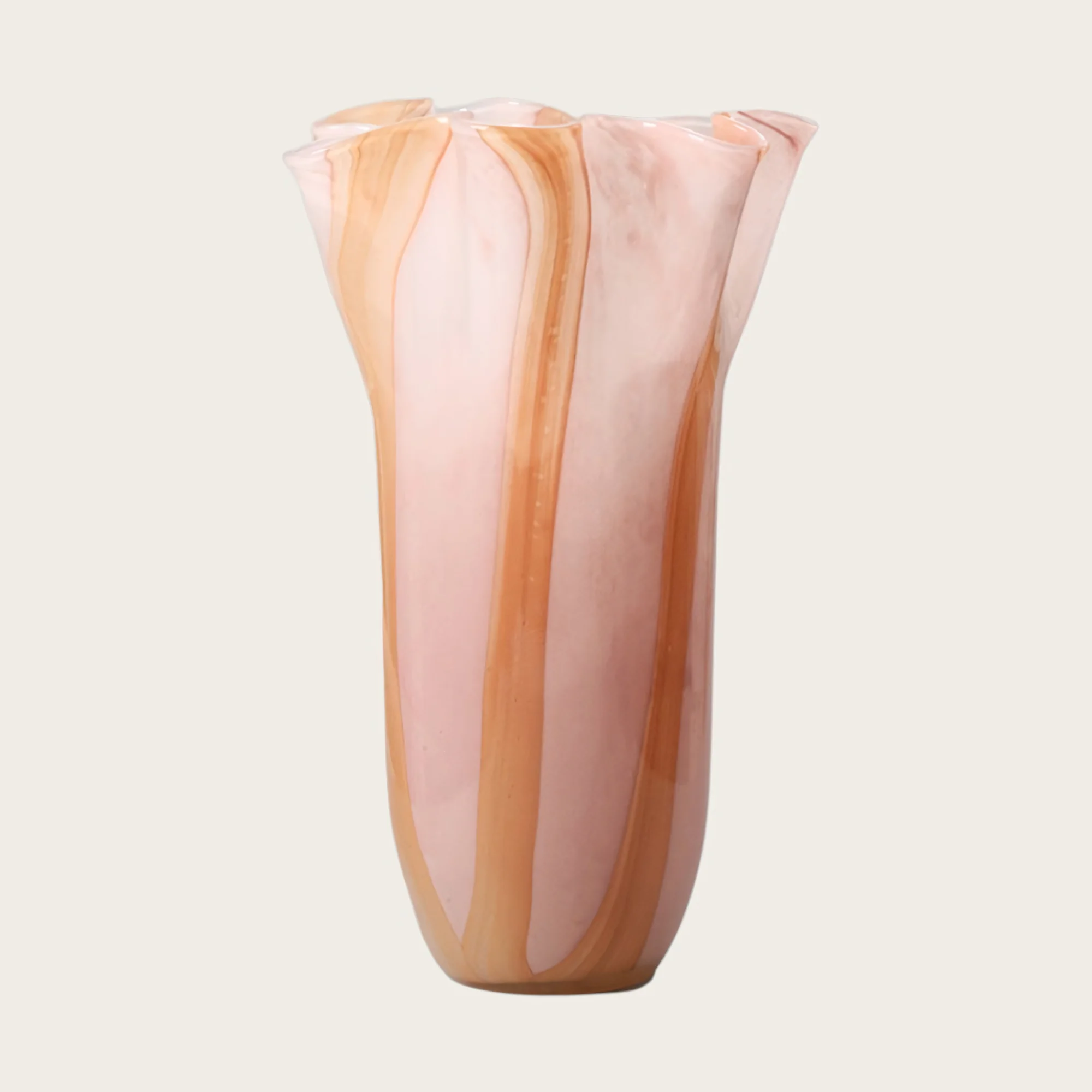 Large Willow Handmade Sculptural Glass Vase
